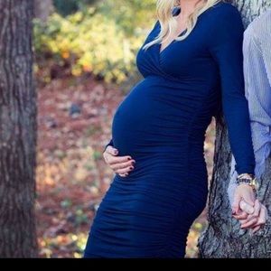 Navy blue Maternity Dress